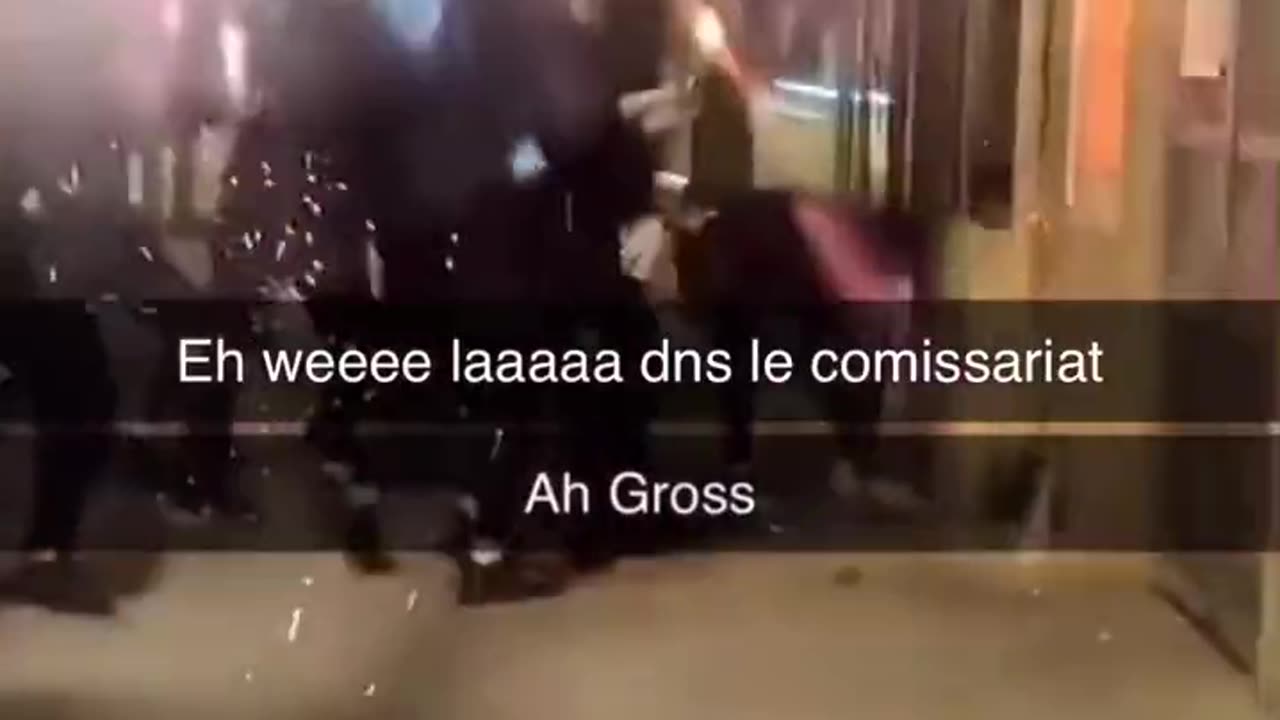 Rioters attacking the local police station in the small town of Bonneuil in northern #France