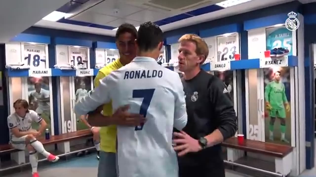 Ronaldo hat trick cebration on the rest room