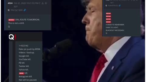 PRESIDENT TRUMP | BING BQQM BQQM BQQM COMM LINES UP WITH “Q”POSTS