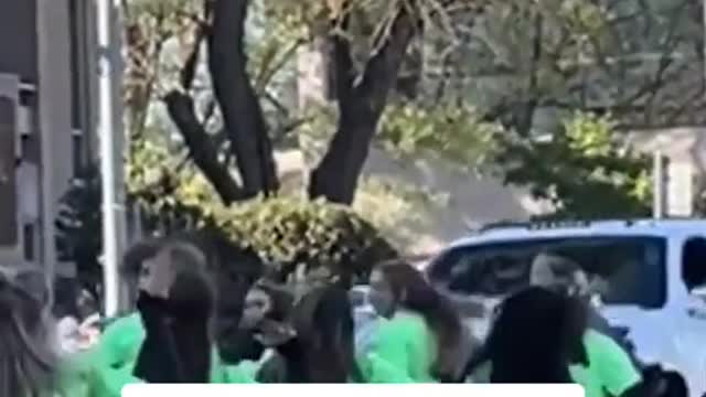 A girl was hit by a truck pulling a float during