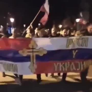 Serbs in Montenegro - Russians in Ukraine" and chant Fuck NATO!