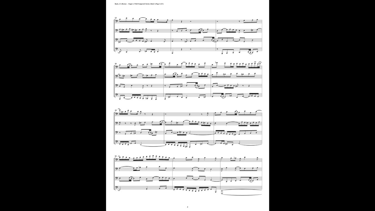 J.S. Bach - Well-Tempered Clavier: Part 1 - Fugue 01 (Euphonium-Tuba Quartet)