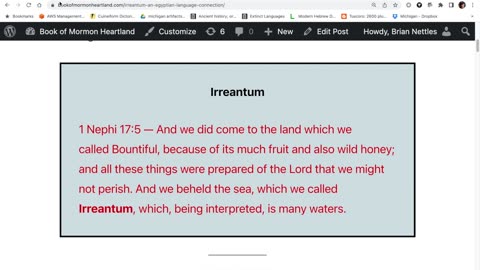 Irreantum - An Egyptian Connection in the Book of Mormon