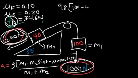 Static & Kinetic Friction, Tension, Normal Force, Inclined Plane & Pulley System Problems - Physics