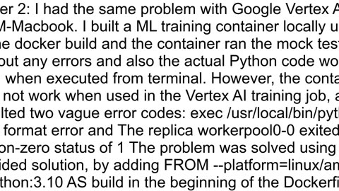 Python quotexec usrlocalbinpython3 exec format errorquot on Docker while using Apple M1 Max