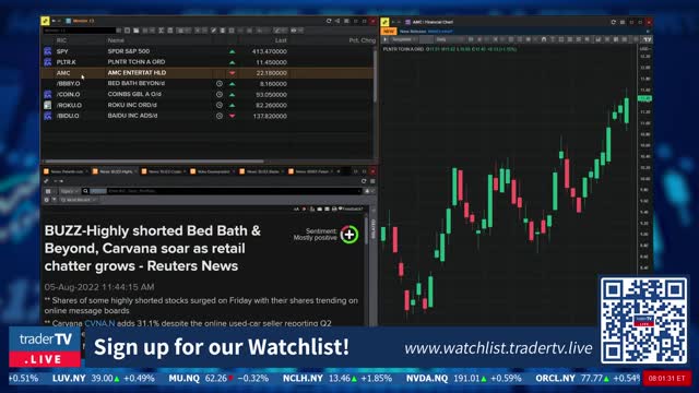 PreMarket - Need To Know! $PLTR $AMC $BBBY $COIN $ROKU $BIDU August 08