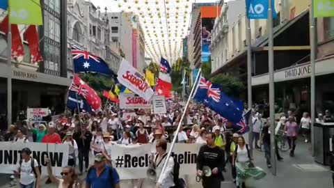 Massive crowd marches for medical freedom in Melbourne, Australia.