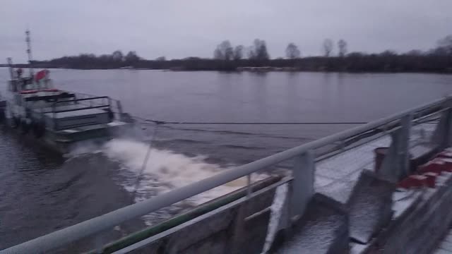 Ferry crossing over the DNEPR river