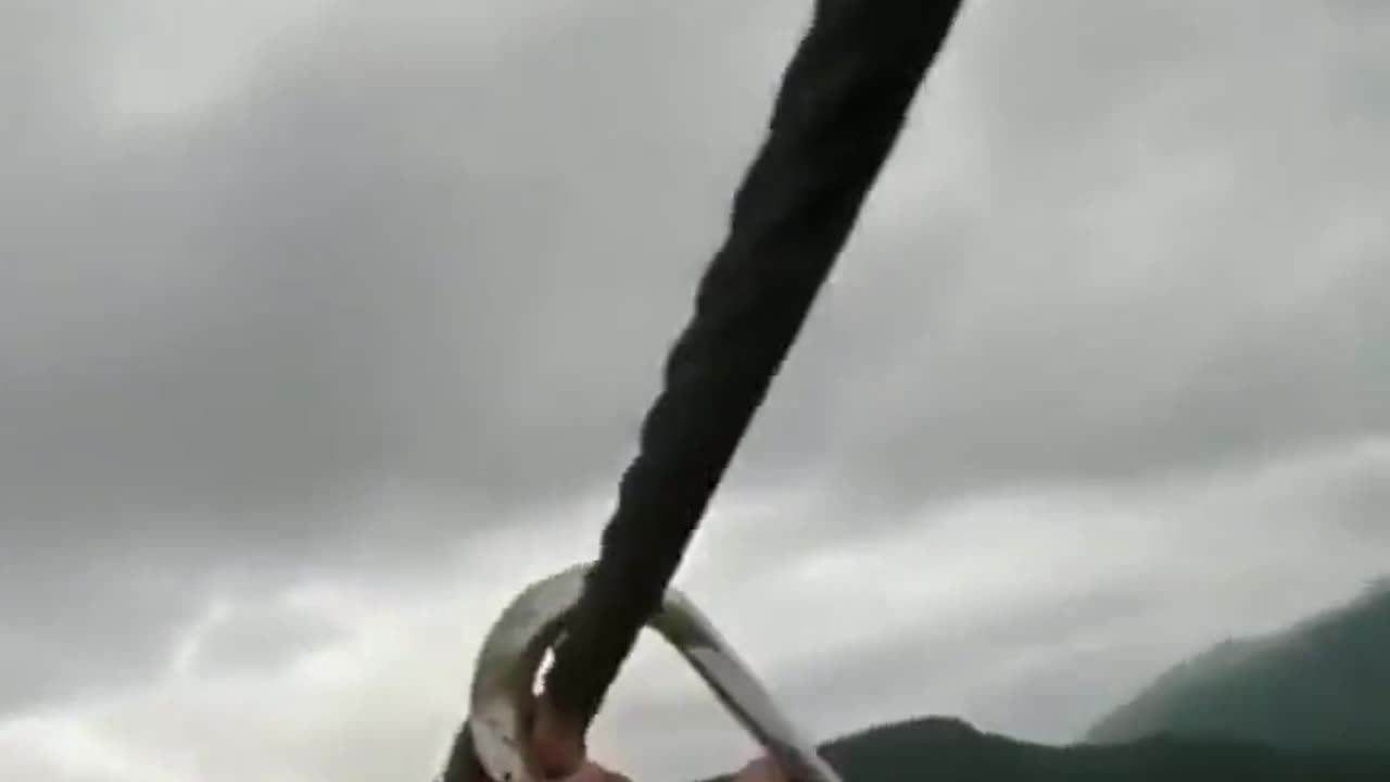 Man zip lines with the wrong hook