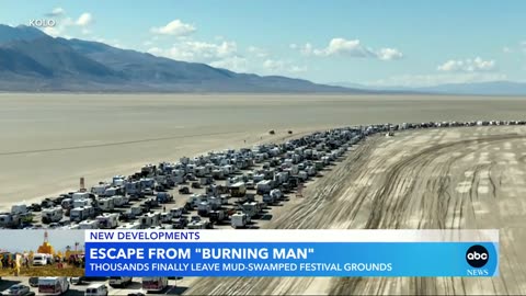 Thousands begin escape from Burning Man after monsoons and flooding l GMA