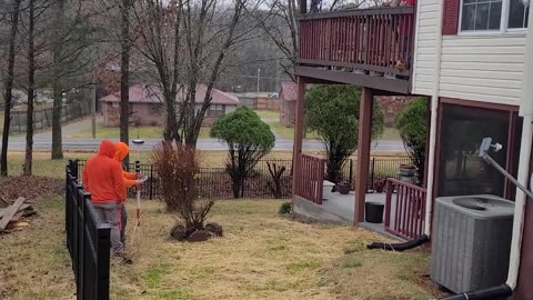 My Karen neighbors realizing we just had a survey done and she bought me a fence.