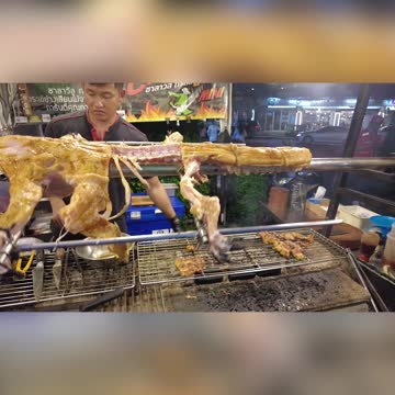 Pattaya, Thailand - Fresh Crocodile on the Spit!