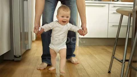 Baby Girl Taking Her First Steps