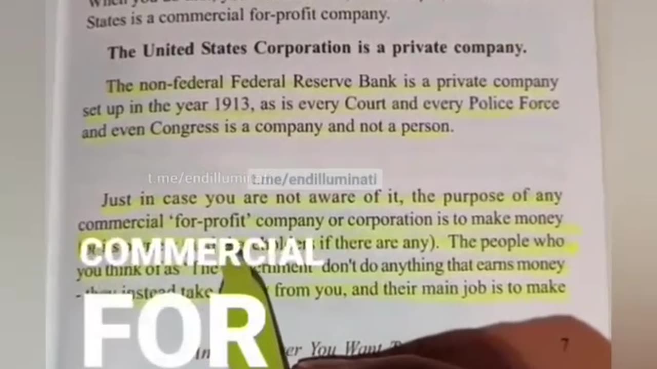 THE 𝗨𝗡𝗜𝗧𝗘𝗗 𝗦𝗧𝗔𝗧𝗘𝗦 IS A PRIVATE COMPANY... Who owns that company?