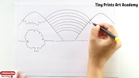 Draw Easy Rainbow Scenery/Drawing Easy Scenery with Rainbow