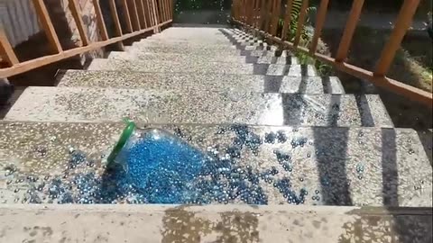 Breaking glass bottles