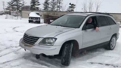 Chrysler Pacifica snow doughnuts