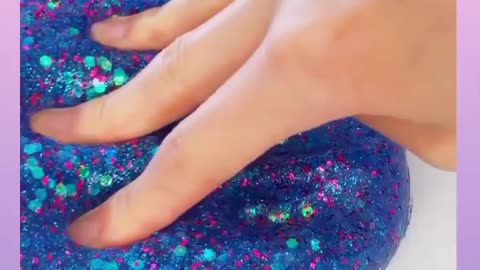 Satisfying slime ✨video [slime mixing with glitter ✨and beads📿]