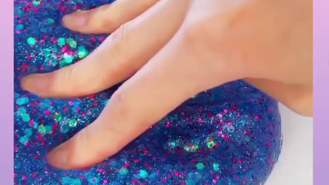 Satisfying slime ✨video [slime mixing with glitter ✨and beads📿]