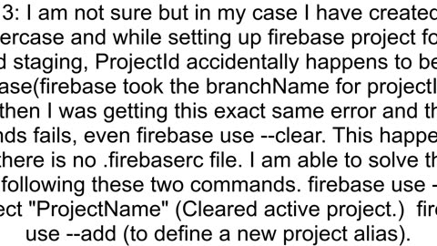 Firebase Project ID must be in lowercase