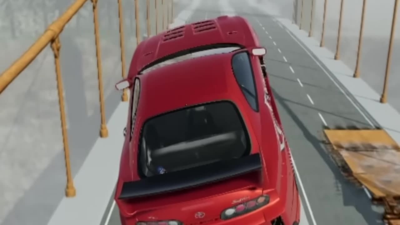 Toyota Supra🚗 Vs Broken Bridge 🌉