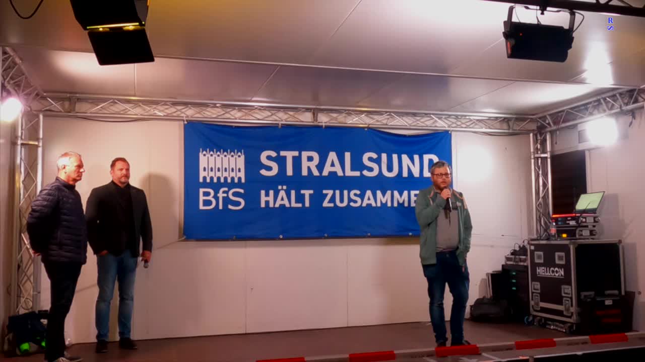 Stralsund - Ankündigung des Redebeitrag von Jan 05-10-2022