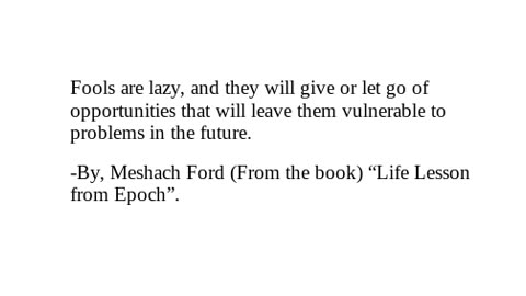 Life Lesson from Epoch