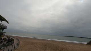 Panning away from south beach. TENBY. March 2022
