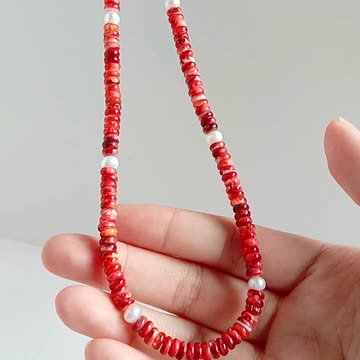 Natural turquoise with beautiful pearl smooth beads handmade necklace Unique Gifts