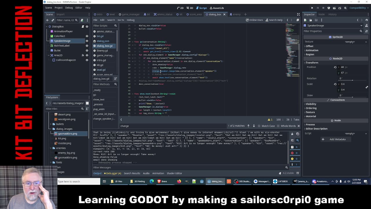 Learning GODOT by making a sailorsc0rpi0 game