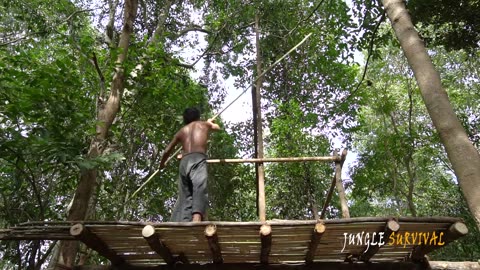 Build the Most Beautiful Jungle Bamboo House Villa by Ancient Skill