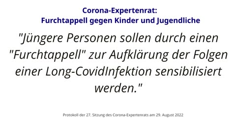 Podcast: Corona-Expertenrat mit Furchtappell gegen Kinder und Jugendliche@Bastian Barucker🙈