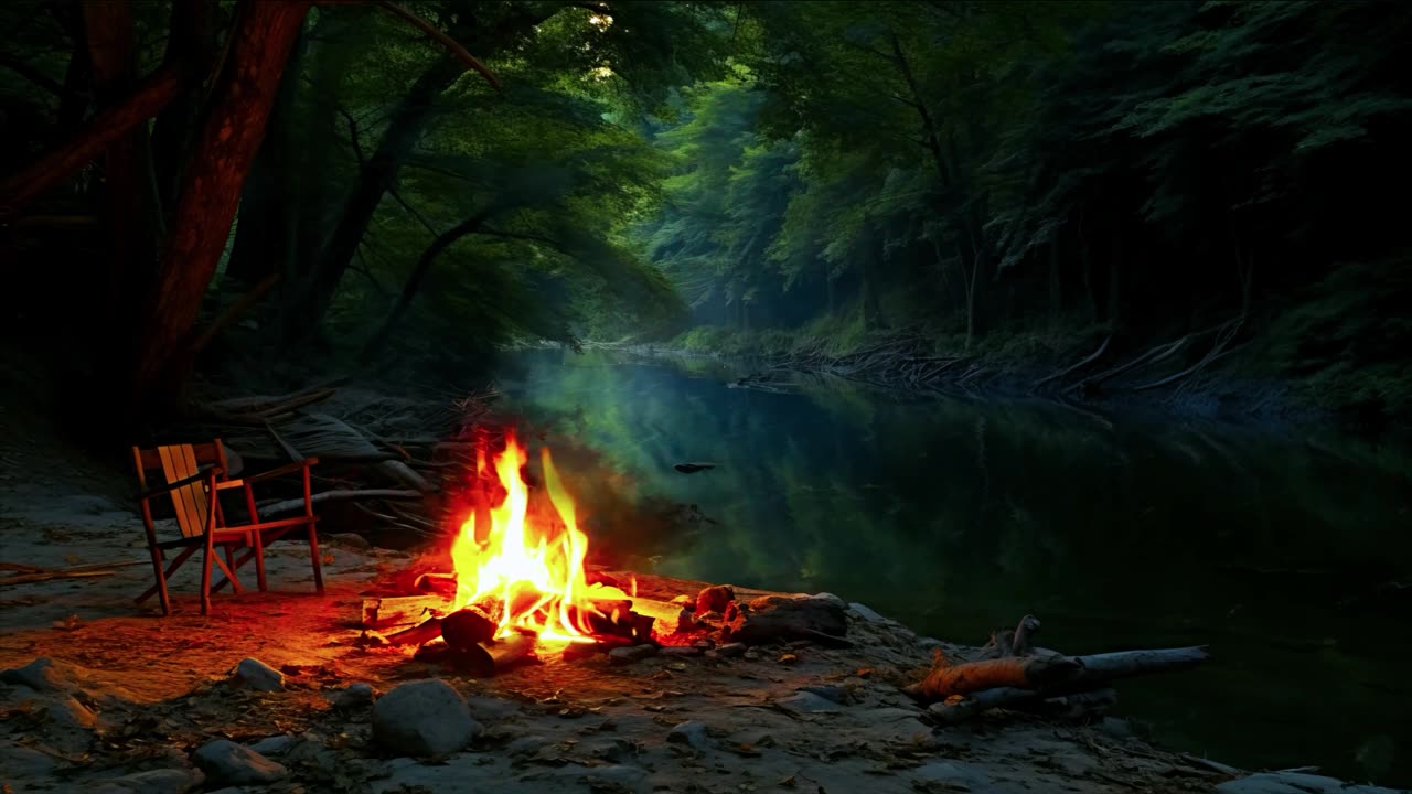 Relaxing Music with Bonfire to Calm the Mind and Relax 🎵 Zen Vibes Music