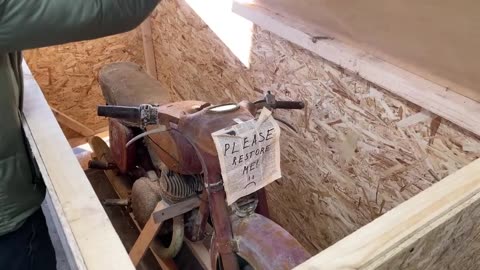 Restoration Abandoned Old Motorcycle JAWA from 1960s - two stroke engine