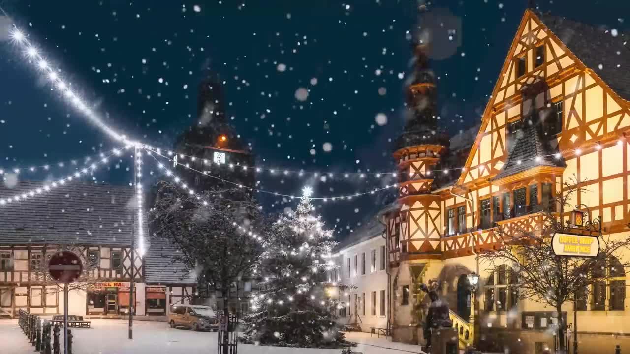 Winter Snow Night Coffee Shop Ambience ☕ Smooth Jazz Music to Relax, Study, Work