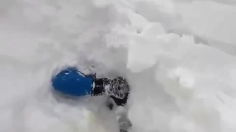 The avalanche covered the skier.