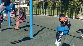 Toddler Hasn't Figured Out How To Swing
