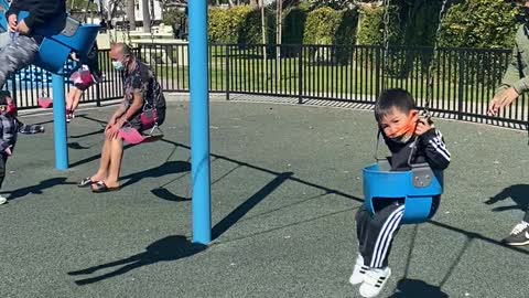 Toddler Hasn't Figured Out How To Swing