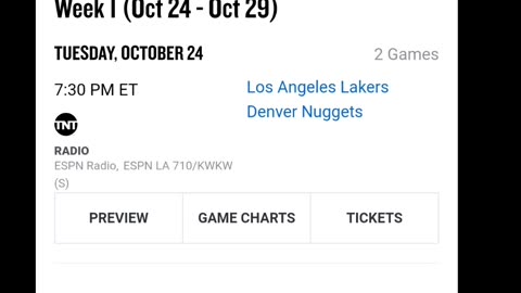 Opening Night NBA Games