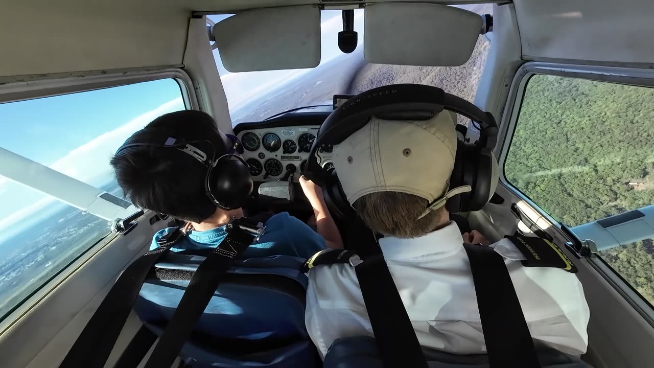 Gusty winds. 10 year old flying plane.