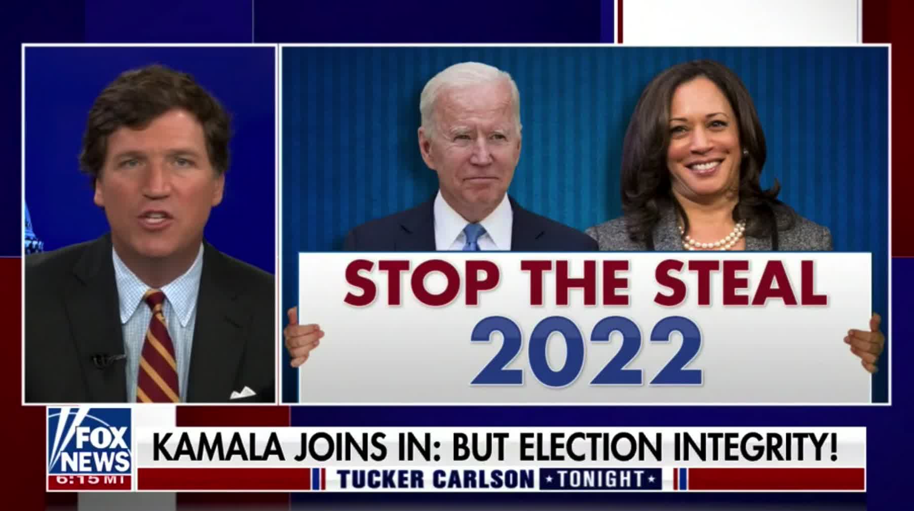 Tucker slams Kamala and Biden over their suspicion of the integrity of the 2022 midterm elections