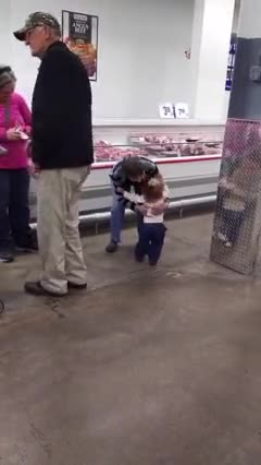 Toddler escaped mommy for a brief few seconds to show love at store