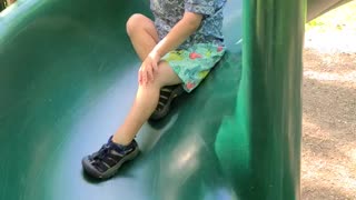 Slow Motion Toddler on Slide