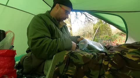 Charging up my phones in the tent