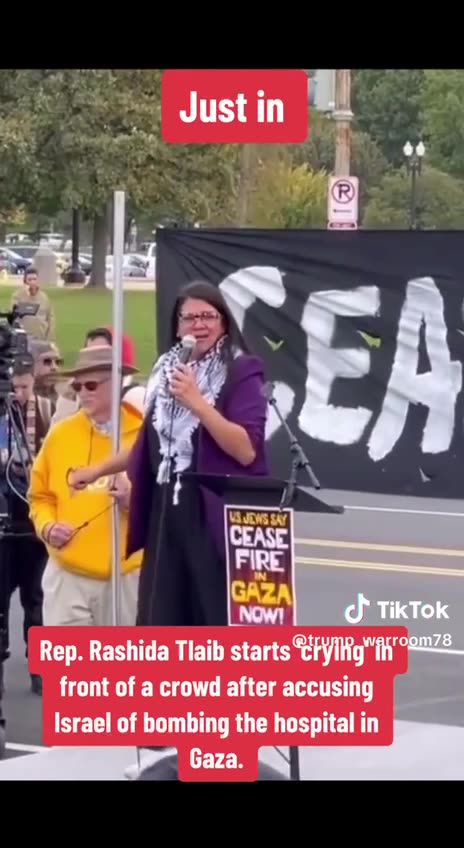 Rashida Tlaib starts Crying in Front of Crowd - Fake Ass