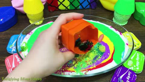 Mixing Random Things into GLOSSY Slime ! Satisfying Slime Video #80