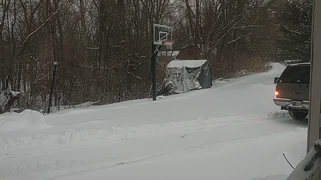 Plowing the driveway