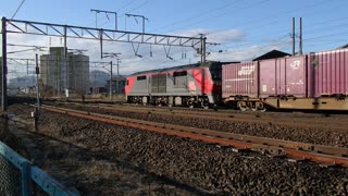 Locomotive with freight being separated