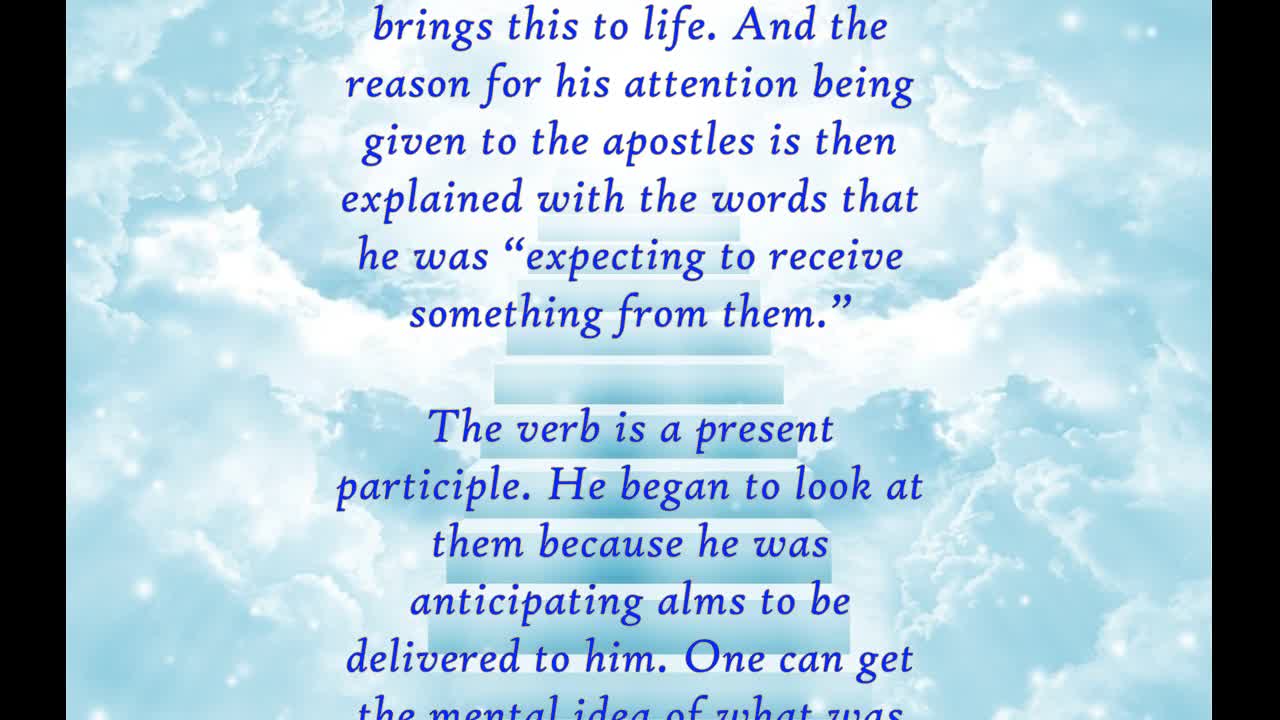 The Book of Acts 3:5 - Daily Bible Verse Commentary