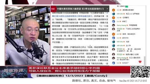 【路德社美中局势】美参谋长联系会议主席表示随时担心中共国可能入侵台湾，担心台湾政府在压力下屈服；北朝鲜官媒：朝鲜半岛开战只是时间早晚问题；12/3/2023【路德/Candy】